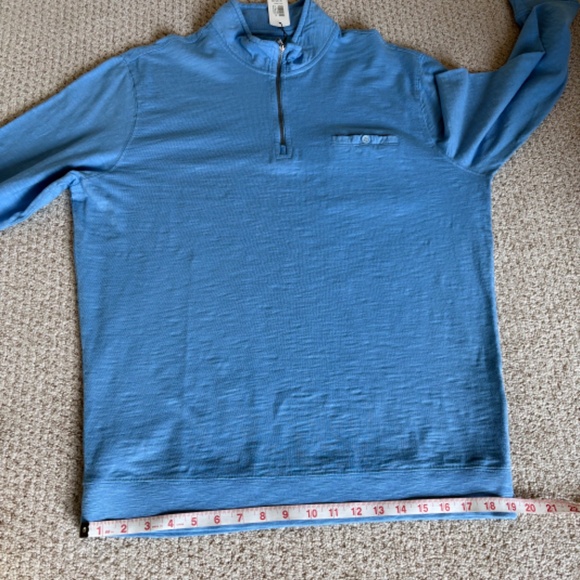Johnnie-O Keane Quarter Zip Pullover Large Blue - Picture 9 of 13